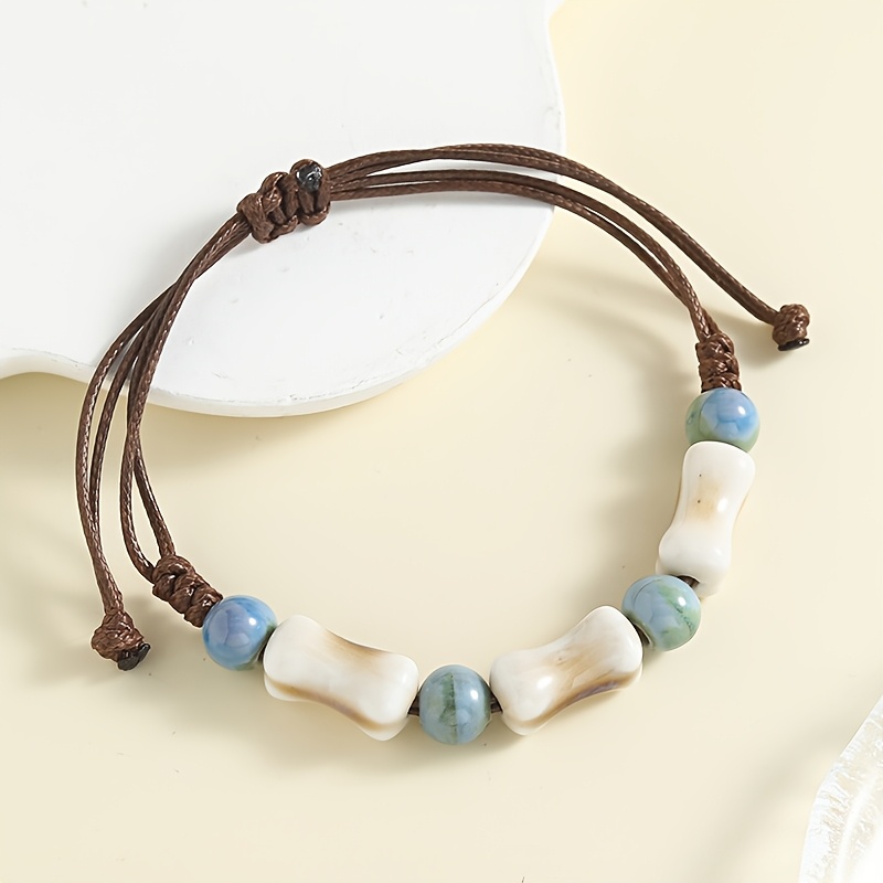 Jingdezhen Ceramic Beaded Bracelet, Vintage Gift